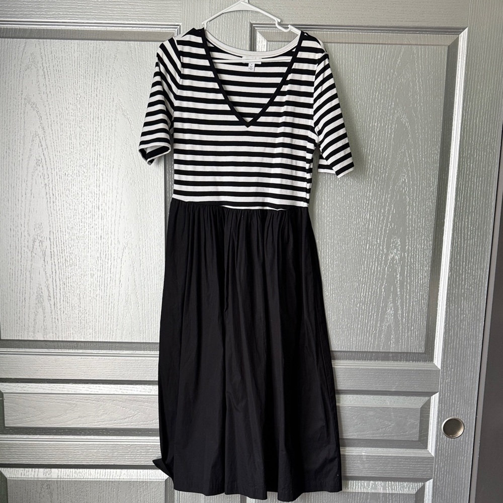 Nordstrom Black and White Striped Top Maxi Dress